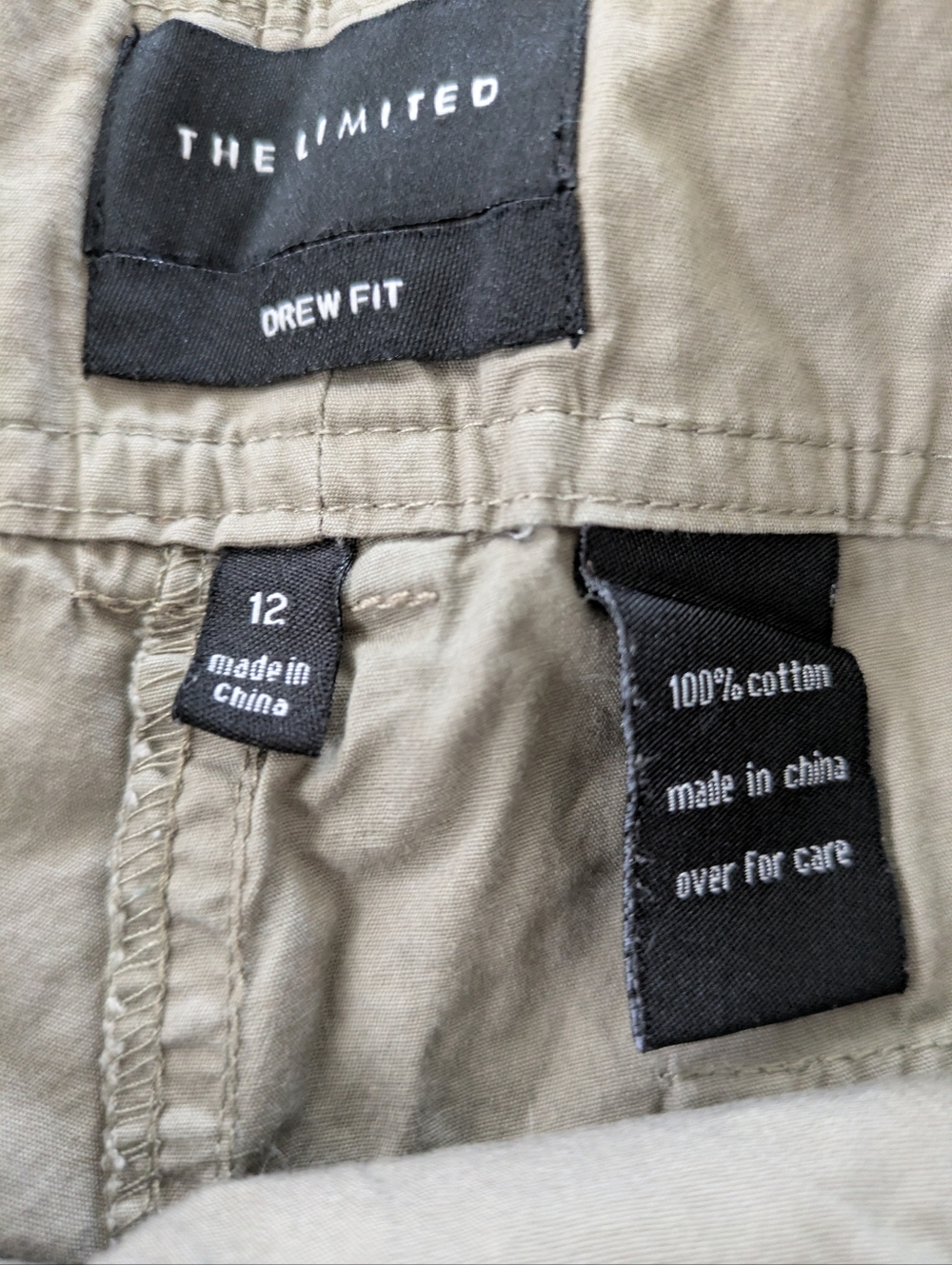 The Limited Shorts Tan Cotton Chino Lightweight Mid Rise Drew Fit - Picture 2 of 6